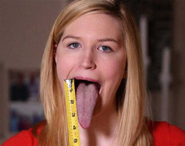 Girl with long 4-inch tonge ~ Funny Pics