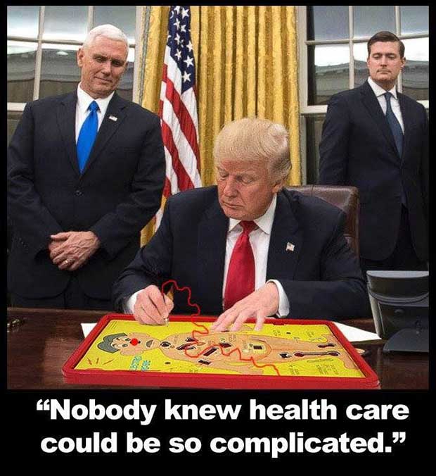 Donald Trump on Obama Care ~ healthcare could be so complicated, play Operation game ~ Funny Pics