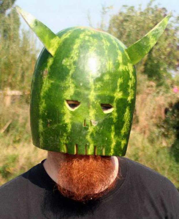 DIY Awesome Watermelon Viking Helmet Funny Pics Memes. 