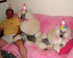 Man Poodles Birthday Party Bad Family Photos Funny Family Pics Awkward Family Photos crazy weird bad tattoos worst tattoos stupid people Family portraits strange