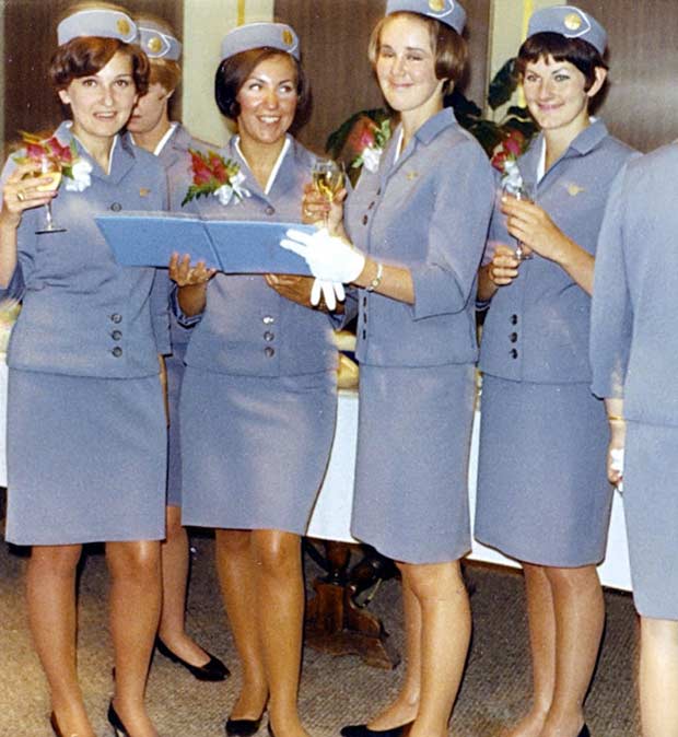 vintage flight attendant uniforms